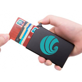 Protection carte bancaire sans contact bleu visa RFID NFC étui ANTI-PIRATAGE